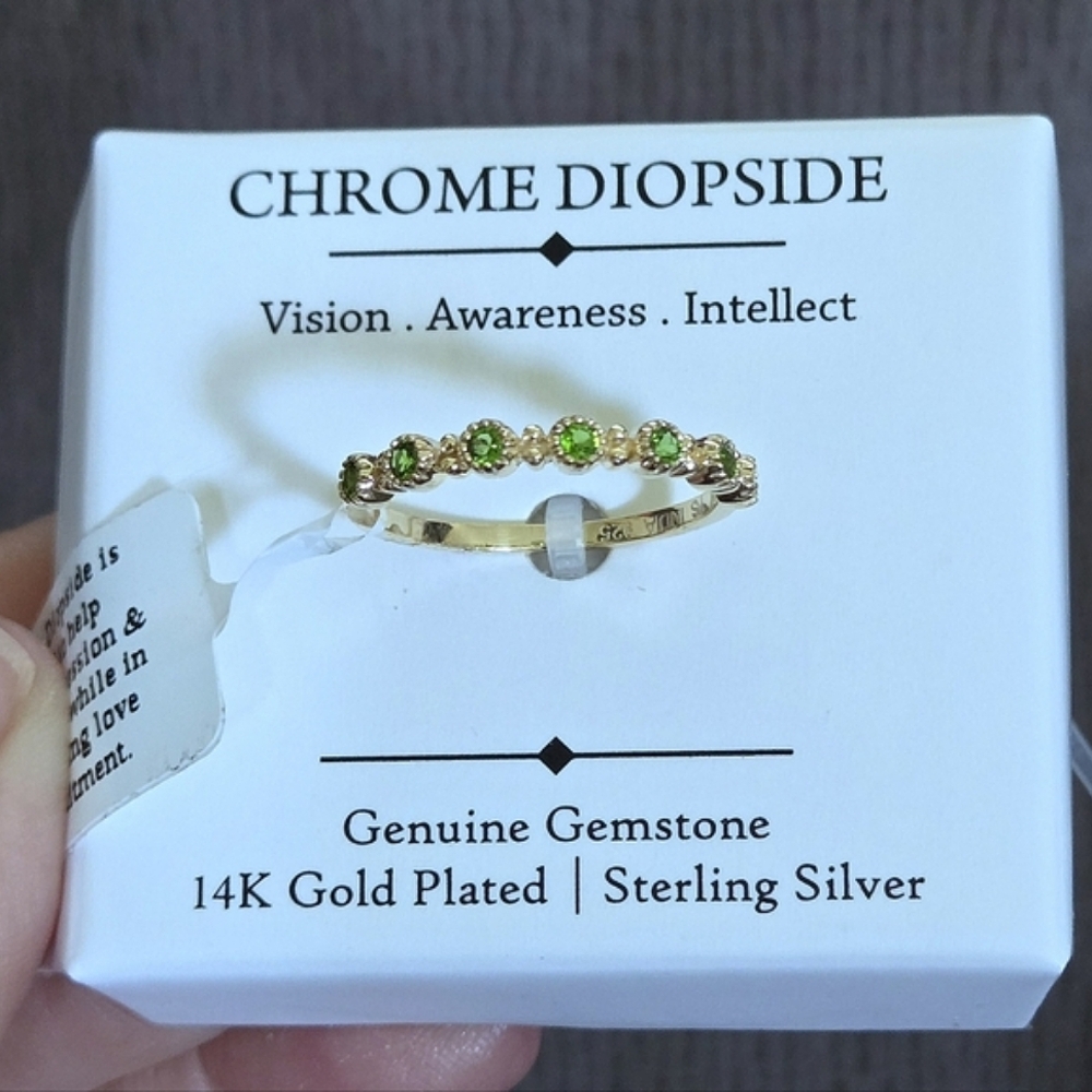 Shivam Chrome Diopside💚 Half Eternity♾️ Ring - NIB - Picture 11 of 15